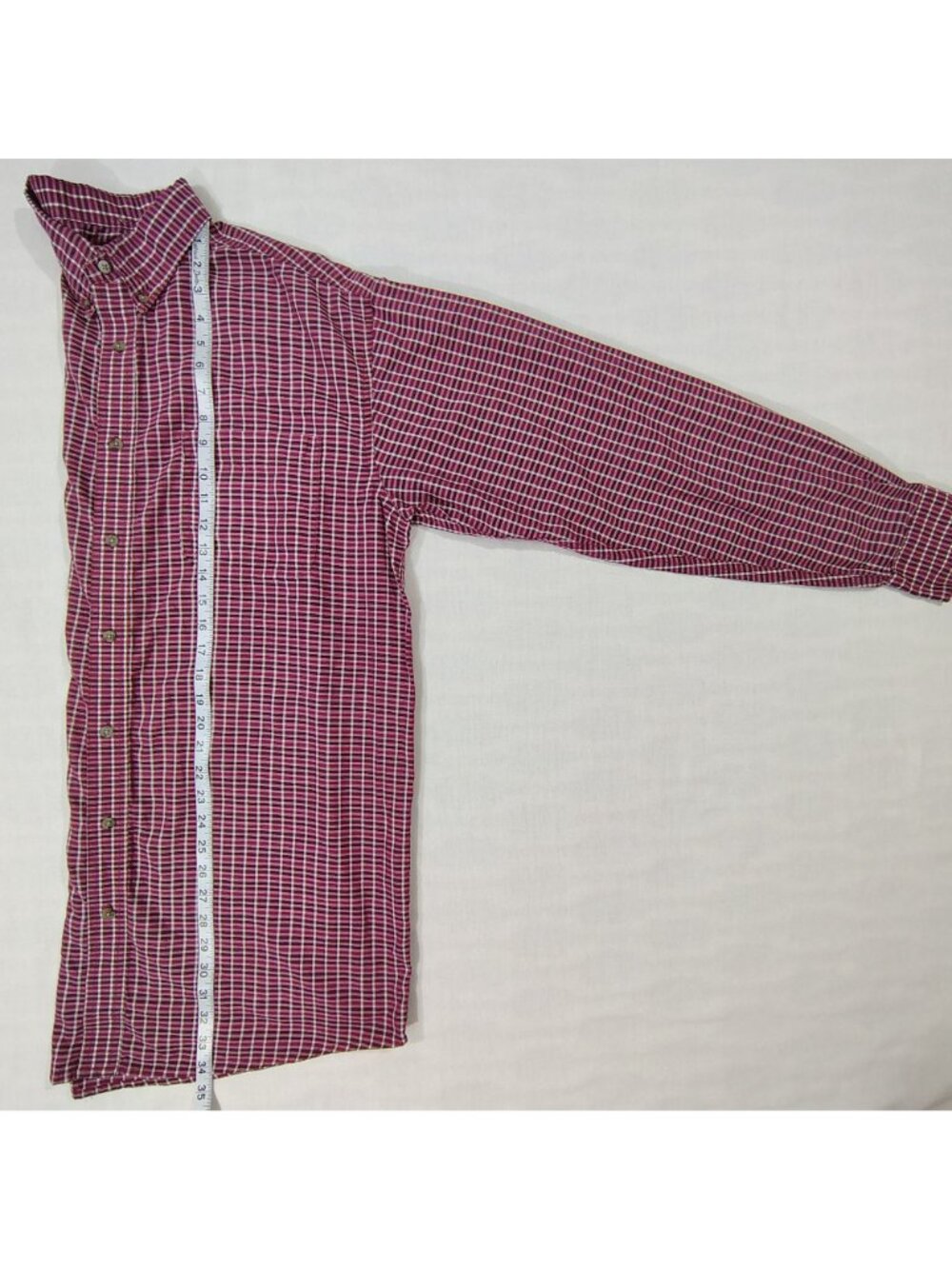 Vintage Wrangler Riata Button-Down Shirt Mens XXL Burgundy Plaid Long-Sleeve - Picture 10 of 15